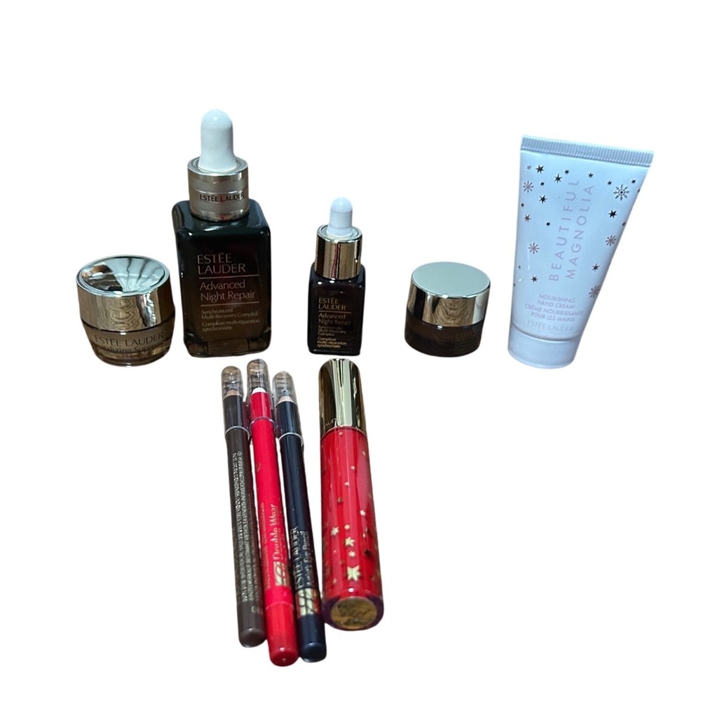 Estee Lauder Advanced Night Repair Skincare/Lip Gloss,Eye Liner, Red Black&Brown